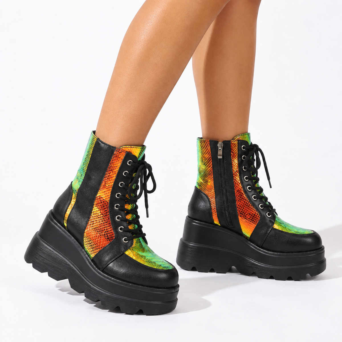 Bottines med tyk platform til kvinder