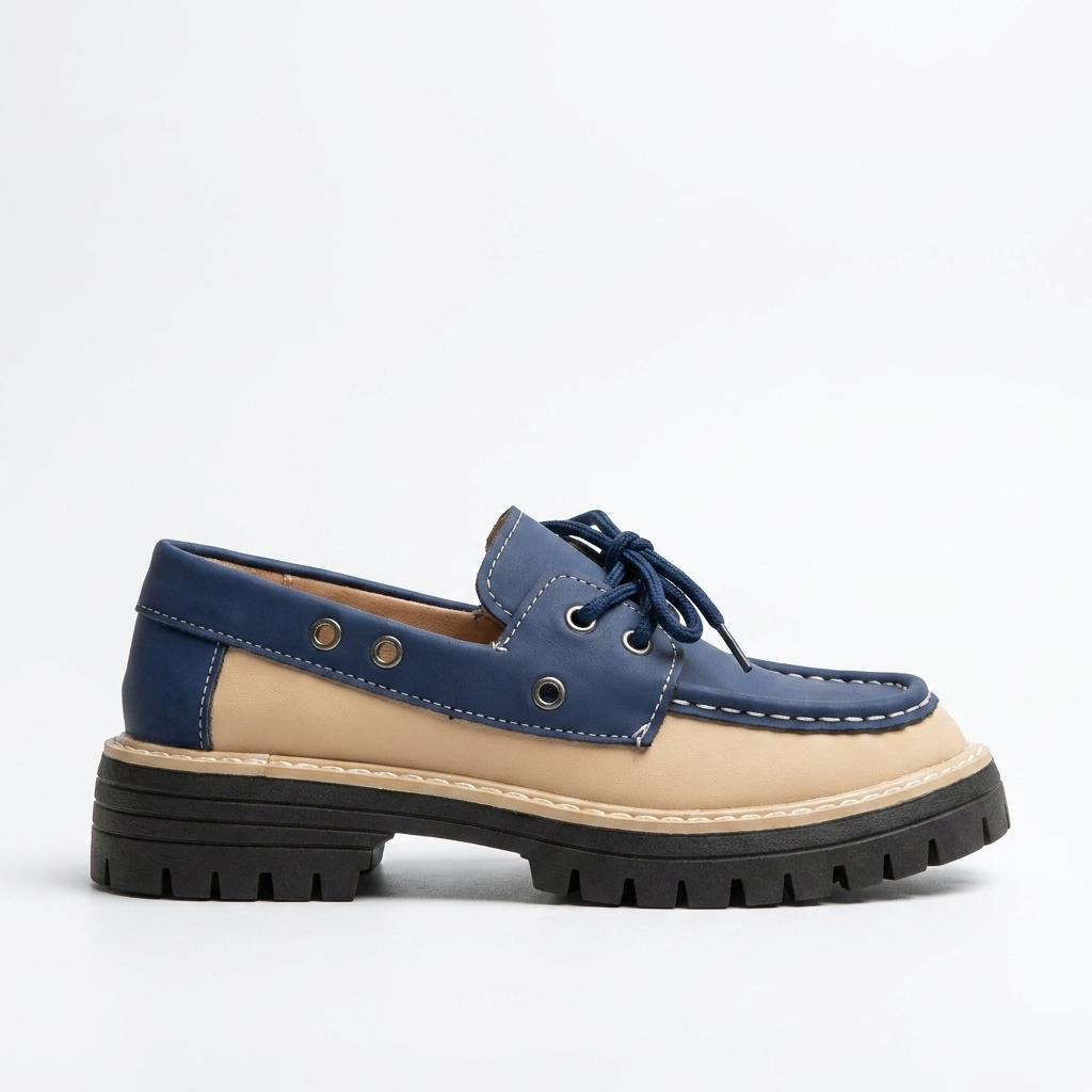 Lette platform moccasiner med snørebånd til kvinder