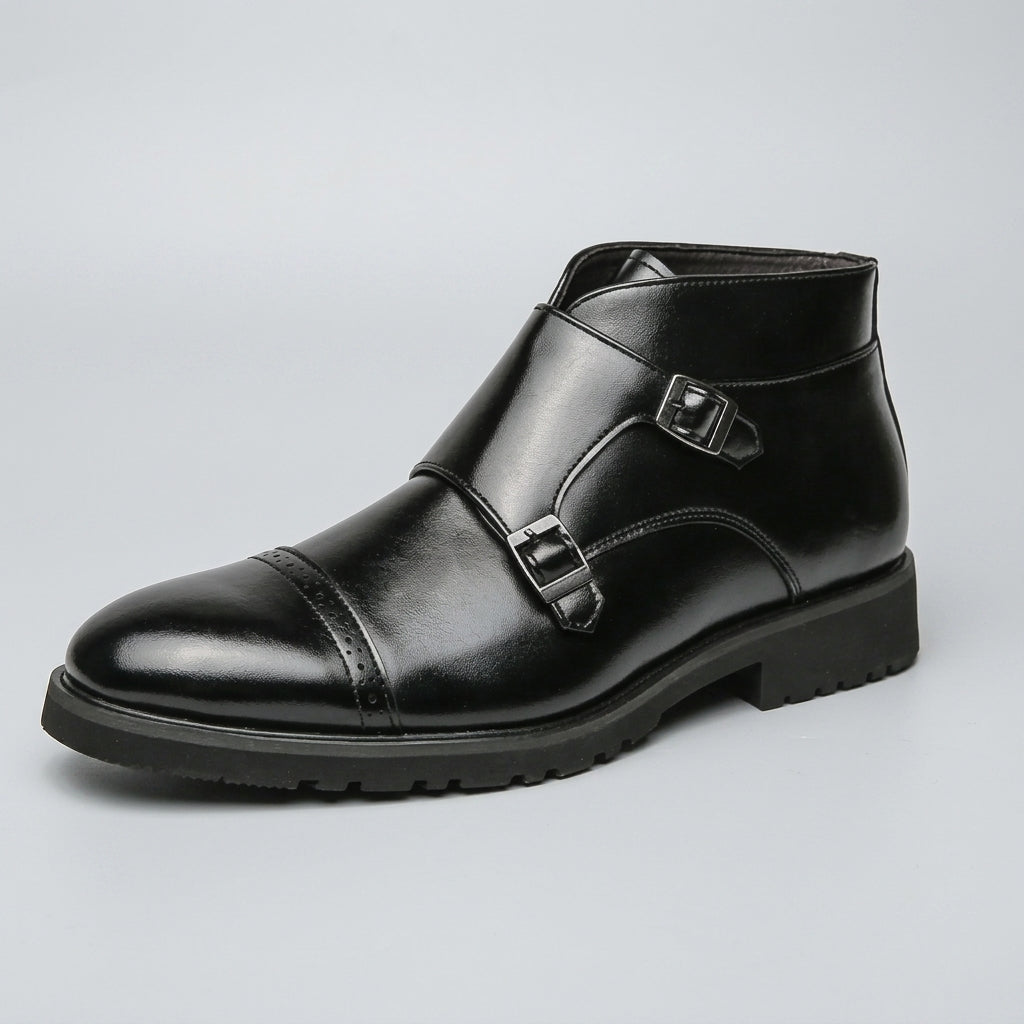 Herresko i læder med monk-strap
