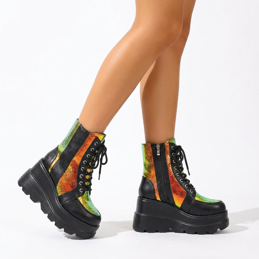 Bottines med tyk platform til kvinder