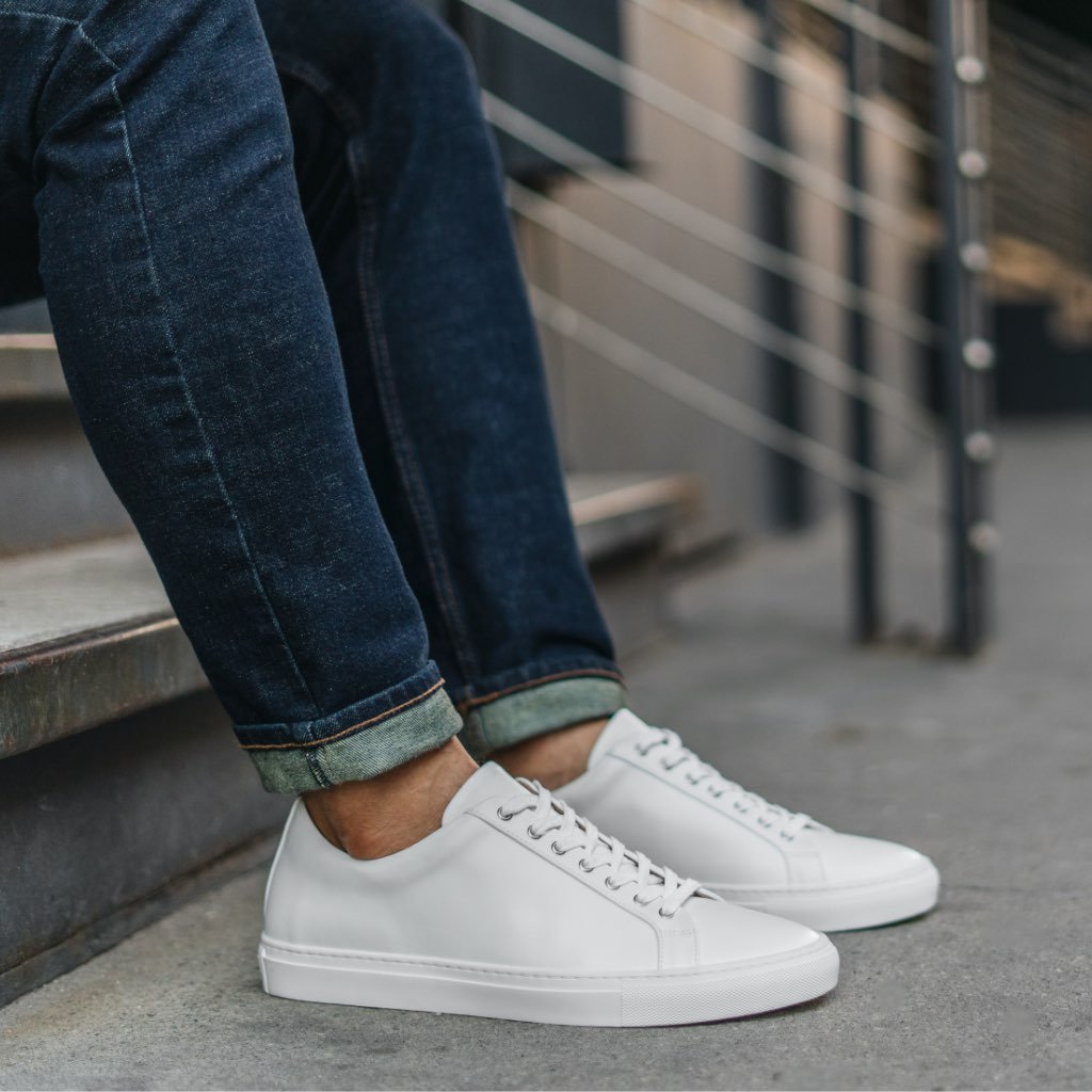 Lave sneakers til mænd i læder